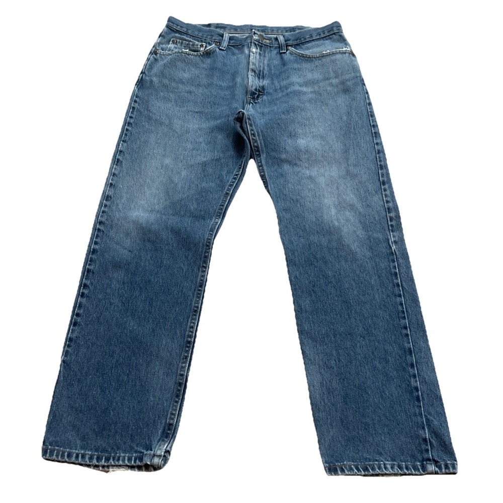 Wrangler Jeans Men's 32x28 Blue Relaxed Classic Comfort Medium Wash Distressed
